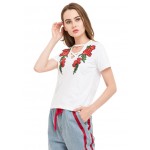 Floral Embroidered Tee!